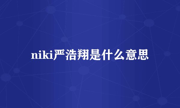 niki严浩翔是什么意思