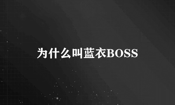 为什么叫蓝衣BOSS