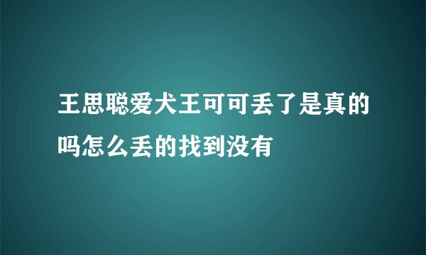 王思聪爱犬王可可丢了是真的吗怎么丢的找到没有
