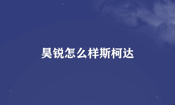 昊锐怎么样斯柯达