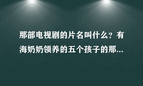 那部电视剧的片名叫什么？有海奶奶领养的五个孩子的那部？海天、海风、海宜、海莉、海威。