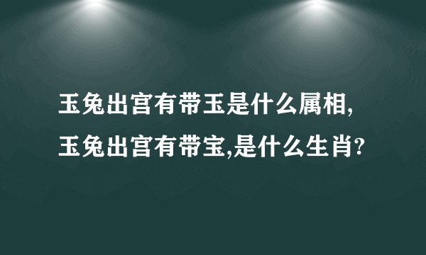 玉兔出宫有带玉是什么属相,玉兔出宫有带宝,是什么生肖?