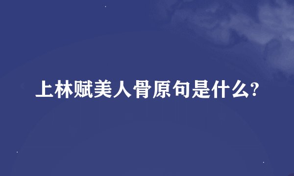 上林赋美人骨原句是什么?