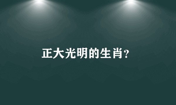 正大光明的生肖？