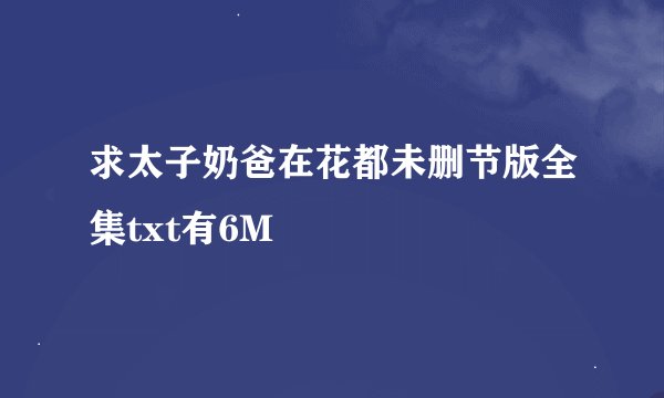 求太子奶爸在花都未删节版全集txt有6M