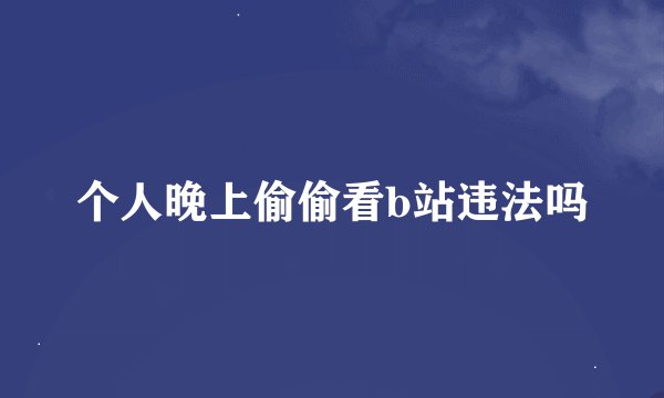 个人晚上偷偷看b站违法吗