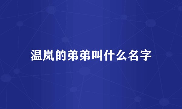 温岚的弟弟叫什么名字