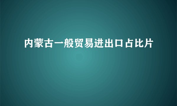 内蒙古一般贸易进出口占比片
