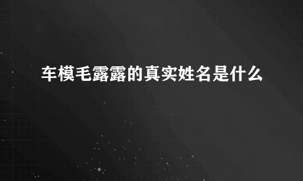 车模毛露露的真实姓名是什么