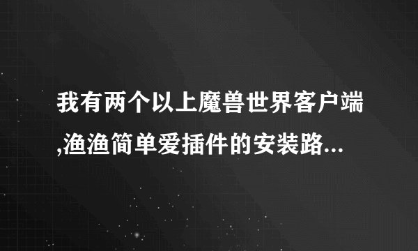 我有两个以上魔兽世界客户端,渔渔简单爱插件的安装路径怎么选择？