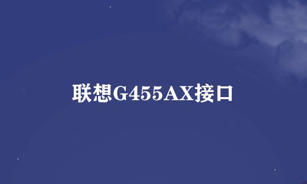 联想G455AX接口