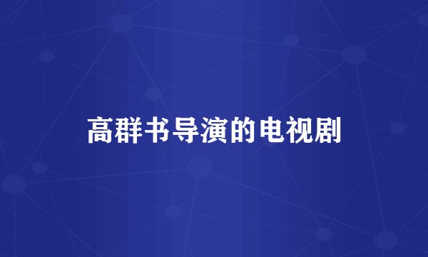 高群书导演的电视剧