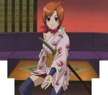 银魂里橘色头发扎着一撮小辫子穿蓝丝袜的女孩叫什么？有图