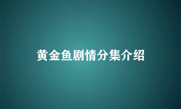黄金鱼剧情分集介绍