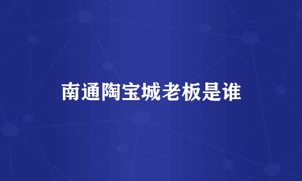 南通陶宝城老板是谁