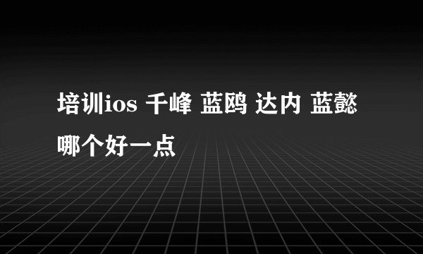 培训ios 千峰 蓝鸥 达内 蓝懿 哪个好一点