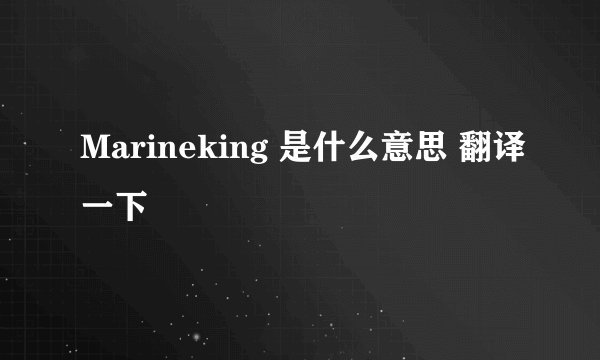 Marineking 是什么意思 翻译一下