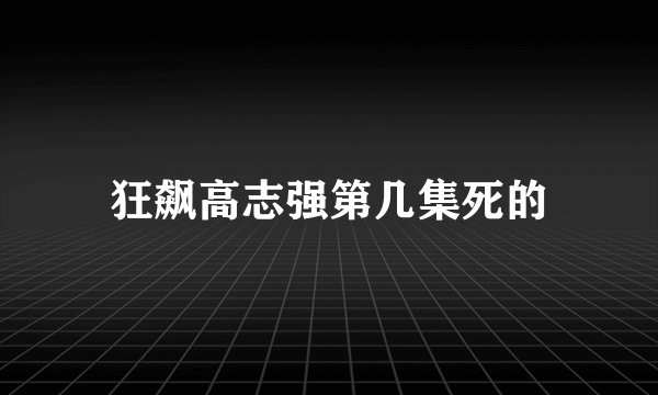 狂飙高志强第几集死的