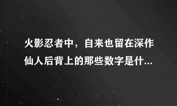 火影忍者中，自来也留在深作仙人后背上的那些数字是什么意思？