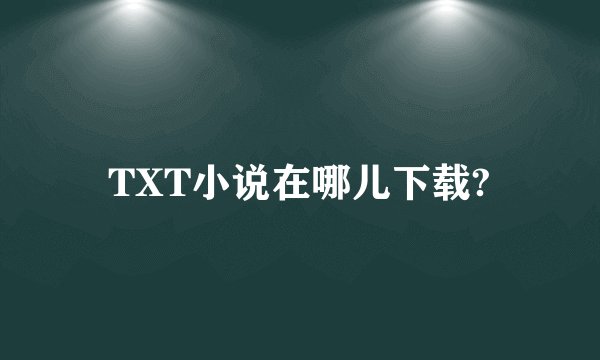 TXT小说在哪儿下载?