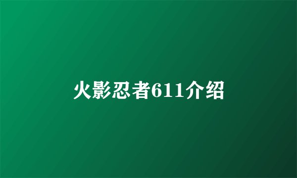 火影忍者611介绍