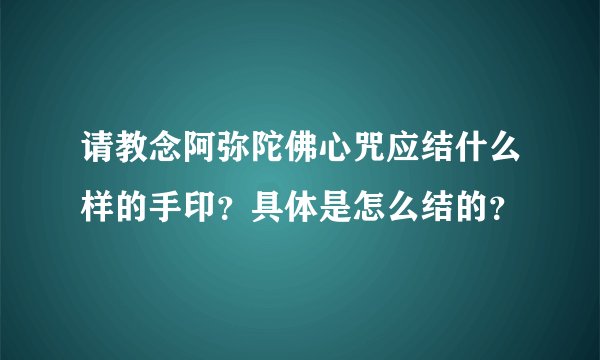 请教念阿弥陀佛心咒应结什么样的手印？具体是怎么结的？