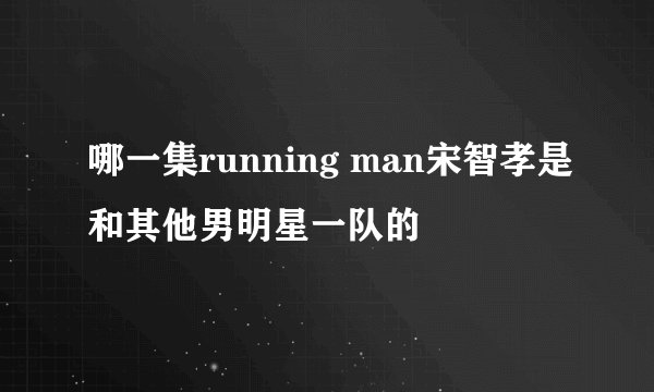 哪一集running man宋智孝是和其他男明星一队的