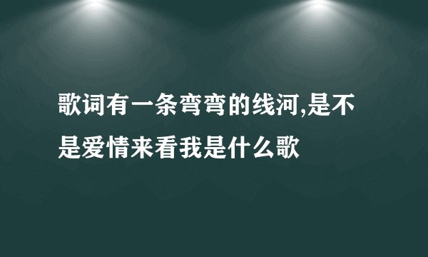 歌词有一条弯弯的线河,是不是爱情来看我是什么歌