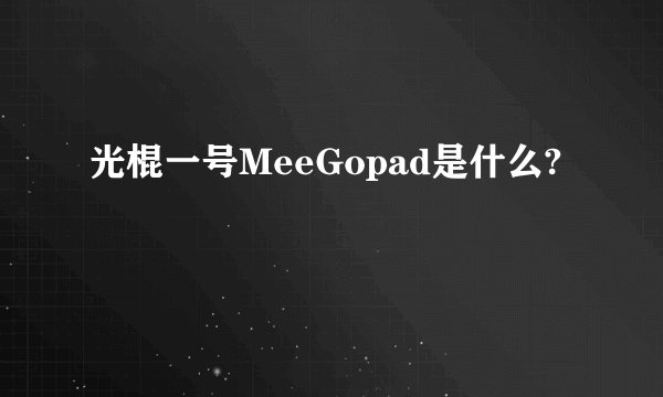 光棍一号MeeGopad是什么?