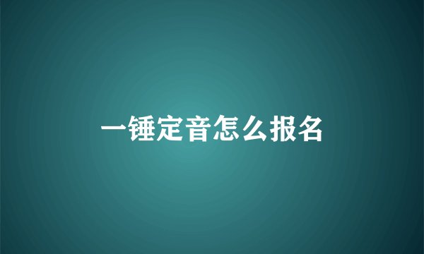 一锤定音怎么报名