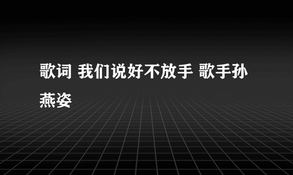 歌词 我们说好不放手 歌手孙燕姿