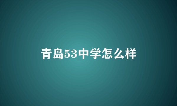 青岛53中学怎么样