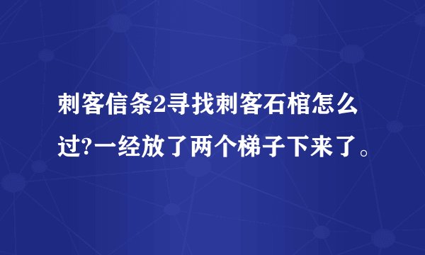 刺客信条2寻找刺客石棺怎么过?一经放了两个梯子下来了。