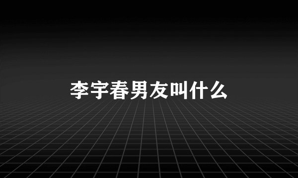 李宇春男友叫什么