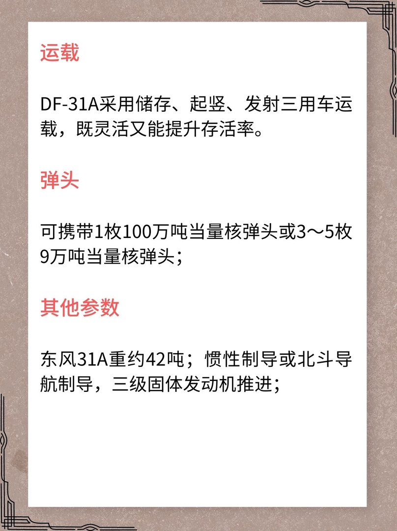 东风-31A固体洲际弹道导弹的介绍？