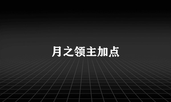 月之领主加点