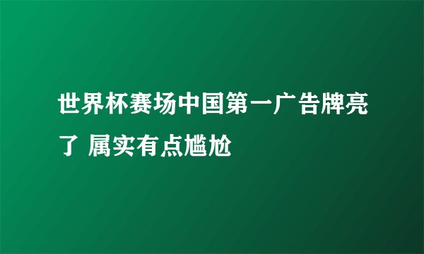 世界杯赛场中国第一广告牌亮了 属实有点尴尬