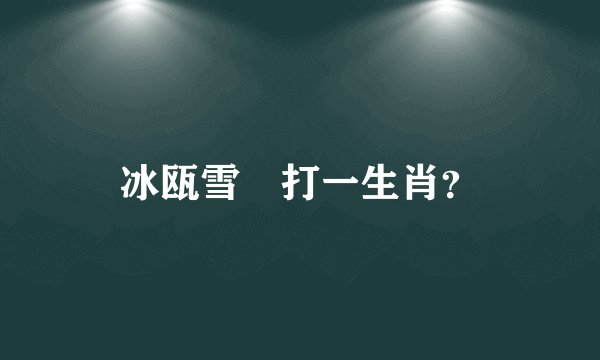 冰瓯雪椀打一生肖？