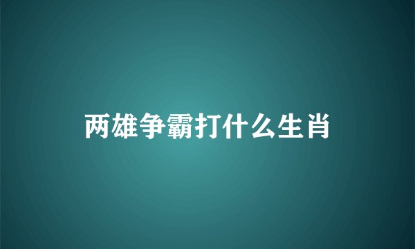 两雄争霸打什么生肖