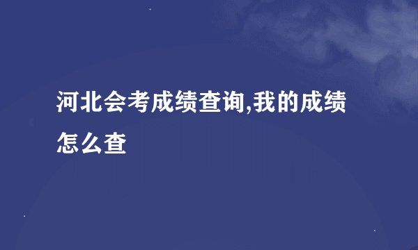 河北会考成绩查询,我的成绩怎么查
