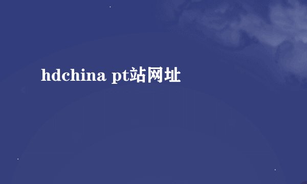 hdchina pt站网址