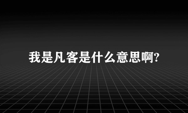 我是凡客是什么意思啊?