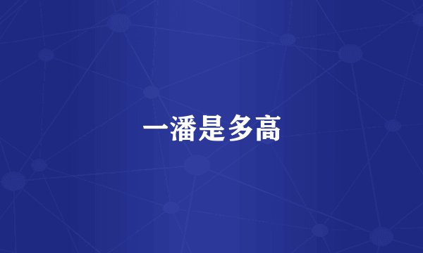 一潘是多高