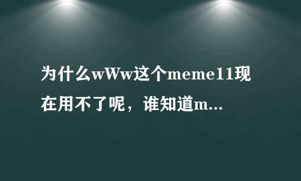 为什么wWw这个meme11现在用不了呢，谁知道meme11是怎么了cOm啊?
