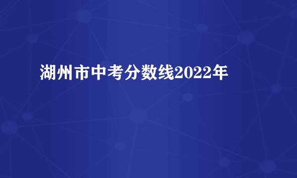 湖州市中考分数线2022年