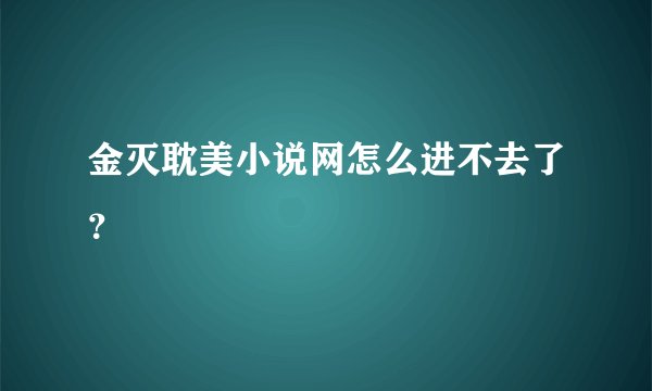 金灭耽美小说网怎么进不去了？
