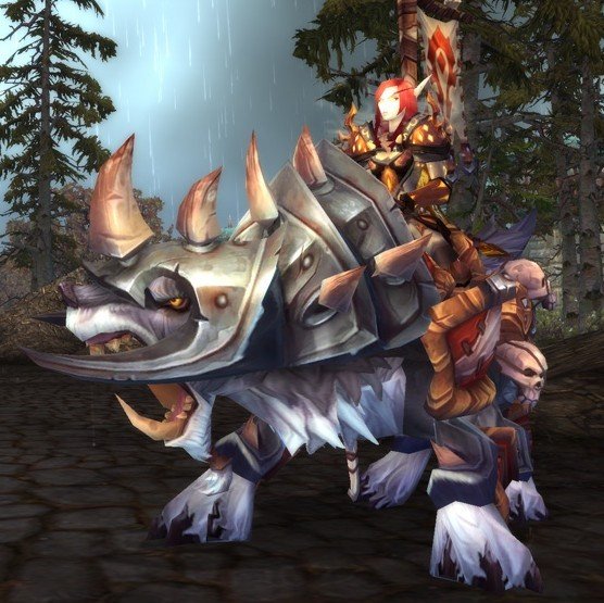 魔兽世界5.4新出的pvp坐骑邪恶的战狼／战驹和以前的75次pj给的勇猛的战狼／战驹什么区别 样子