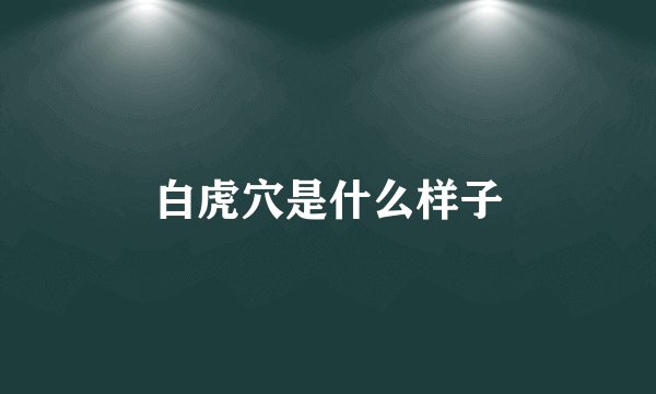 白虎穴是什么样子