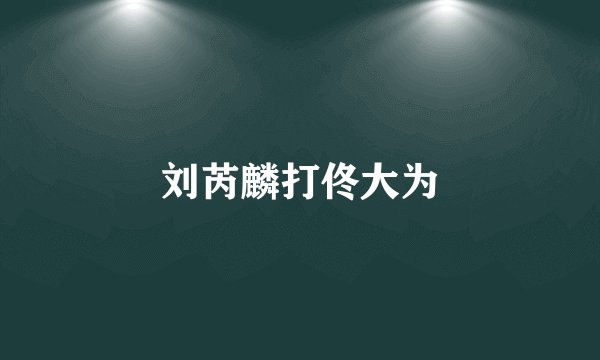刘芮麟打佟大为