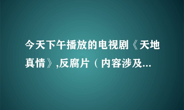 今天下午播放的电视剧《天地真情》,反腐片（内容涉及打假），讲的地方是叫“翠海”，求该片资源